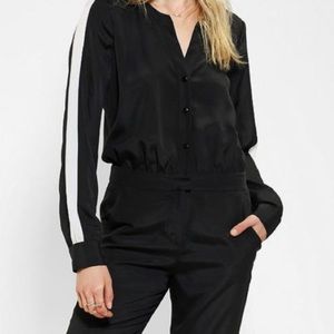 Sparkle & fade full body jumpsuit side stripe and pockets